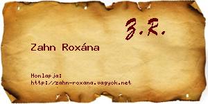 Zahn Roxána névjegykártya