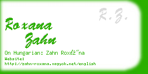 roxana zahn business card